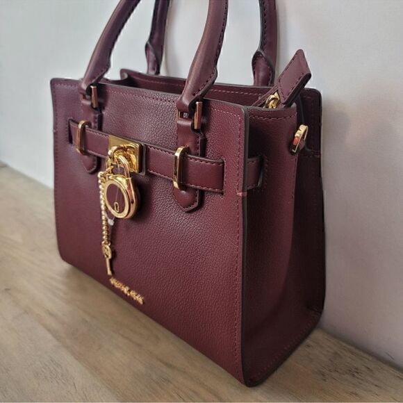 NWT Michael Kors Small Hamilton Satchel Merlot - Picture 2 of 10
